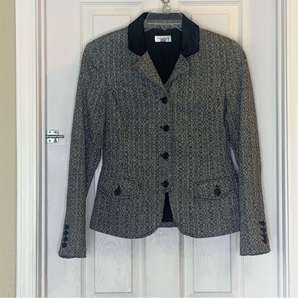Isaac Mizrahi for Target black and white button up blazer size 10 - Picture 1 of 9